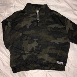 PINK Camo Cropped Half-Zip